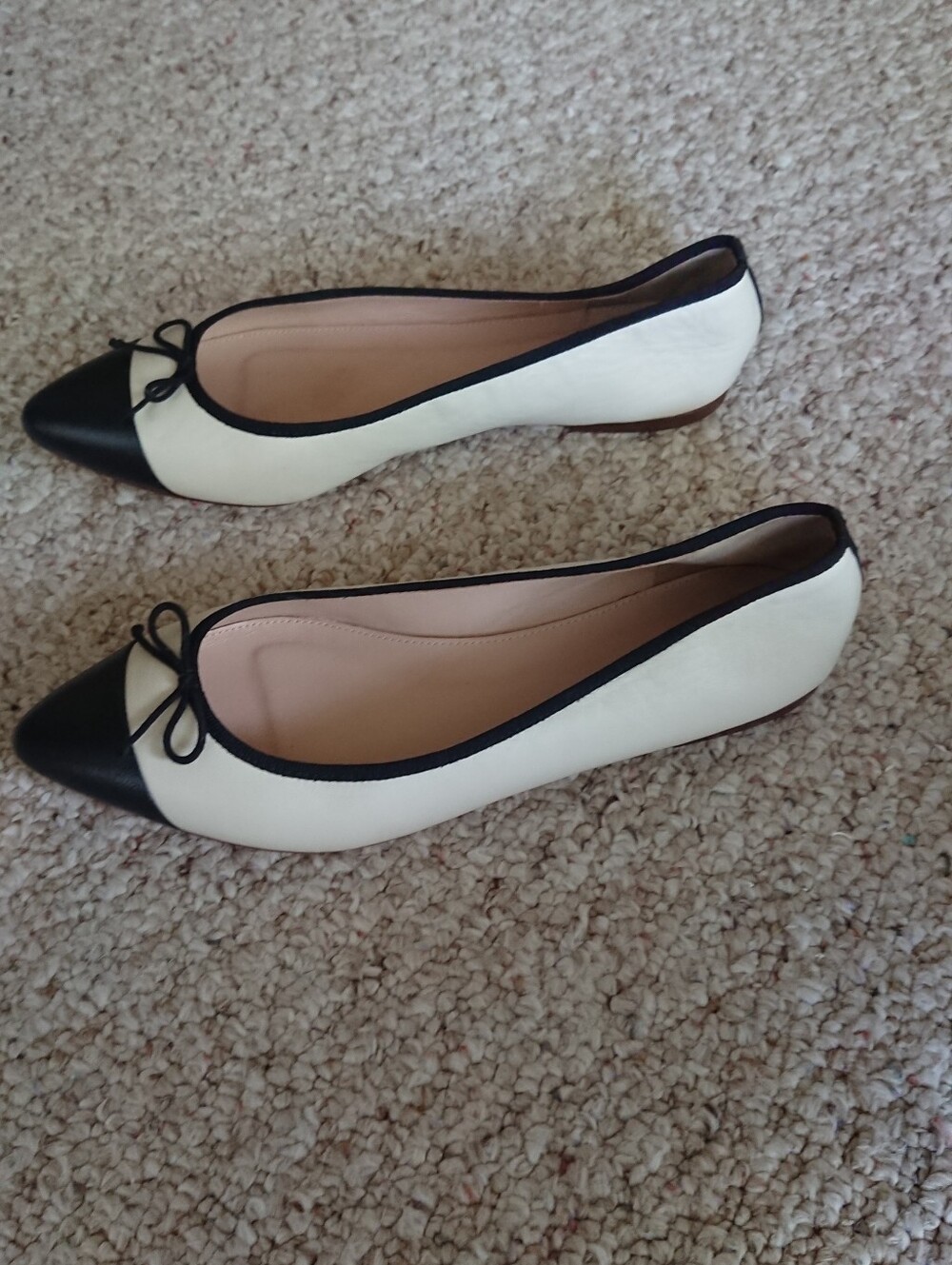 J. Crew Zoe Cap Toe Ballet Flats in leather size 8
